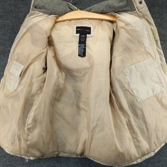 FUBU The Collection Down Puffer Coat Jacket Size 14/16 Cream Hooded Logo - Picture 11 of 12